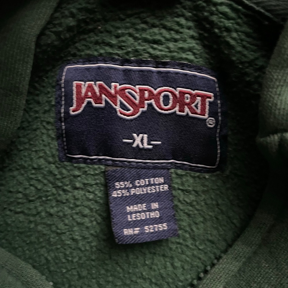 Vintage Brockport SUNY Full Zip Hoodie Mens XL Green 90s Jansport New York - Picture 4 of 8